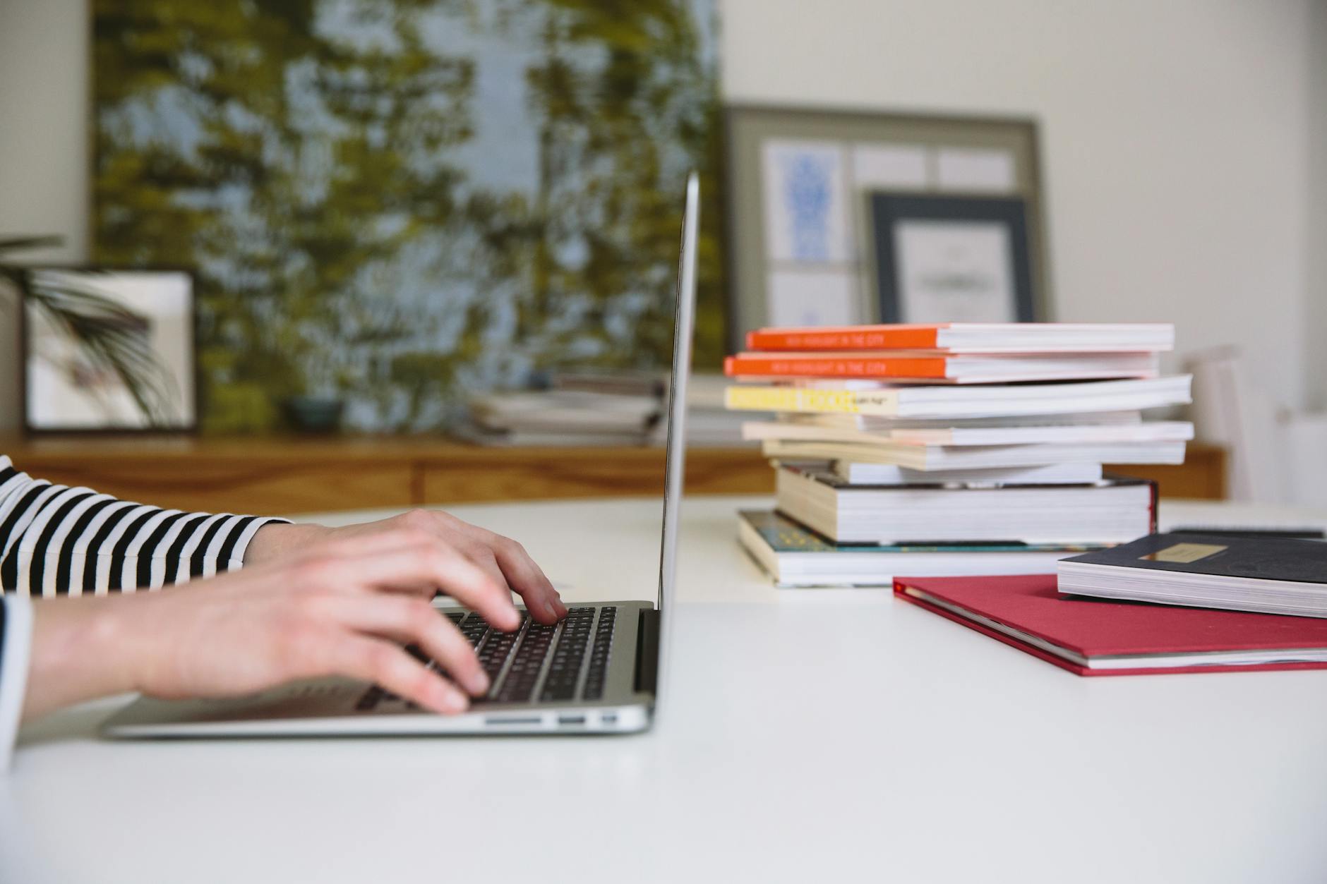 photo of person using laptop